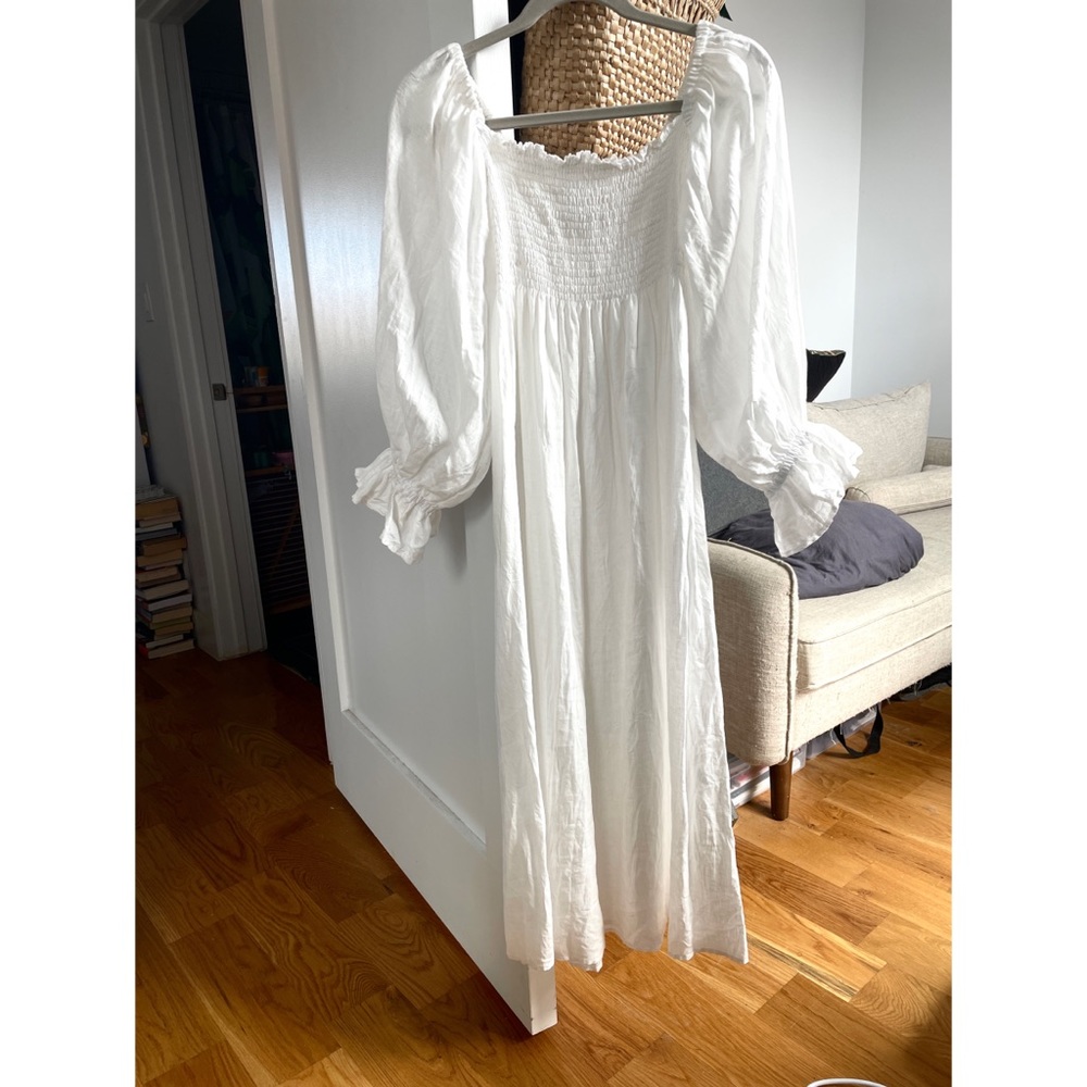 White linen Sleeper Atlanta nap dress